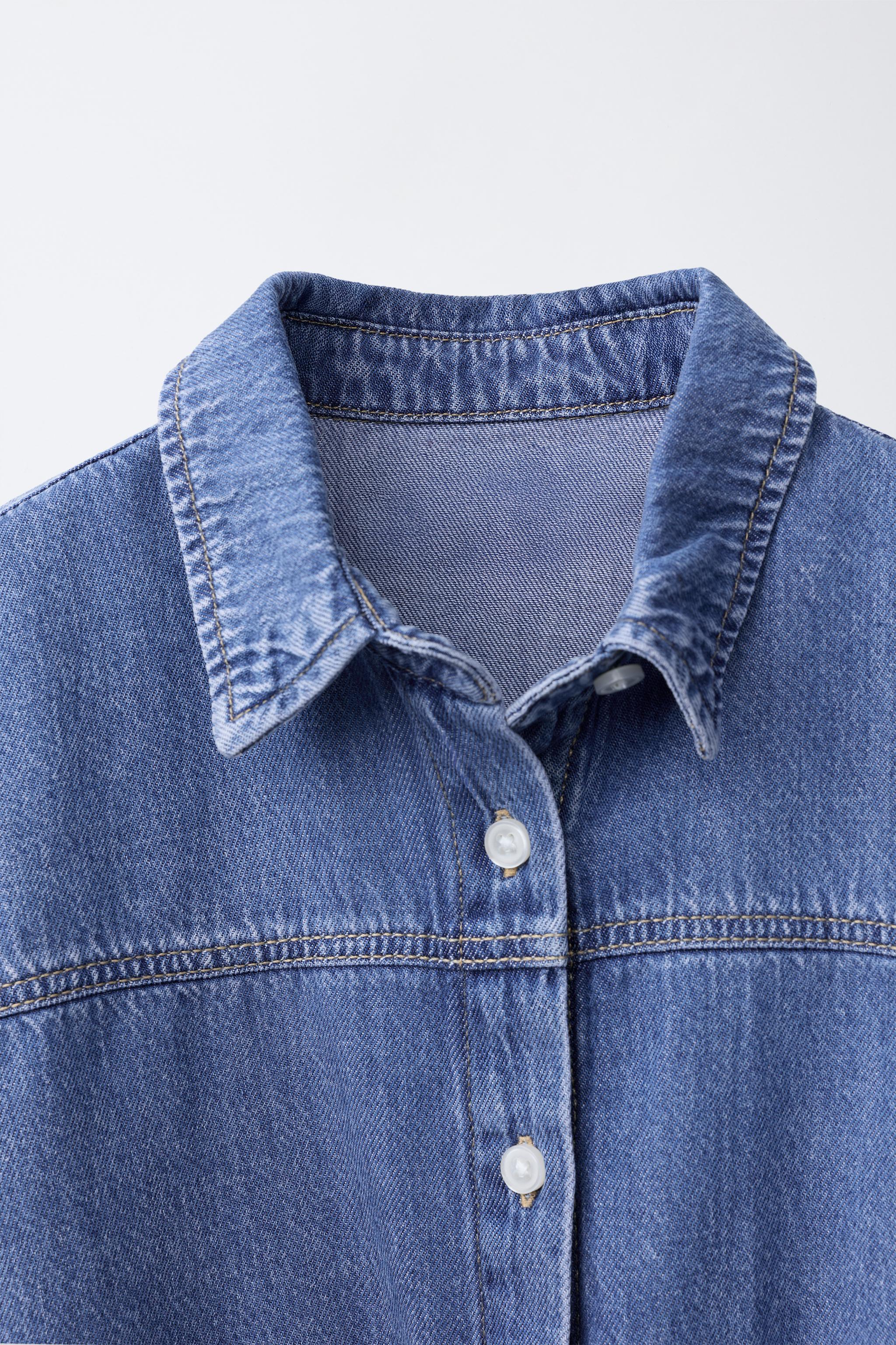 KNOTTED DENIM SHIRT